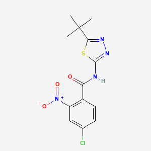 molecular formula C13H13ClN4O3S B5880469 N-(5-tert-butyl-1,3,4-thiadiazol-2-yl)-4-chloro-2-nitrobenzamide 