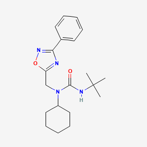 molecular formula C20H28N4O2 B5880482 N'-(tert-butyl)-N-cyclohexyl-N-[(3-phenyl-1,2,4-oxadiazol-5-yl)methyl]urea 