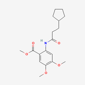 molecular formula C18H25NO5 B5880490 methyl 2-[(3-cyclopentylpropanoyl)amino]-4,5-dimethoxybenzoate 