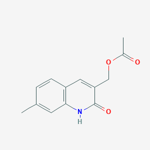 (2-hydroxy-7-methyl-3-quinolinyl)methyl acetate