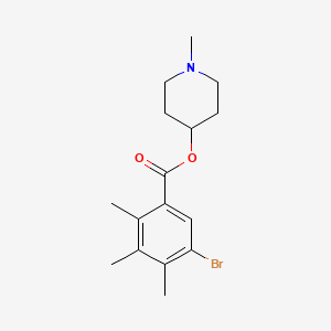 molecular formula C16H22BrNO2 B5880502 1-methyl-4-piperidinyl 5-bromo-2,3,4-trimethylbenzoate 