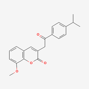 molecular formula C21H20O4 B5880503 3-[2-(4-isopropylphenyl)-2-oxoethyl]-8-methoxy-2H-chromen-2-one 