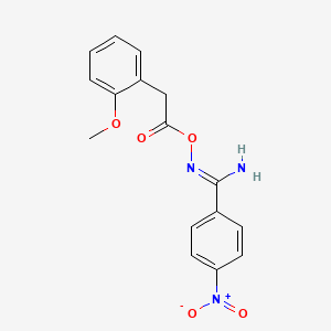 molecular formula C16H15N3O5 B5880545 N'-{[(2-methoxyphenyl)acetyl]oxy}-4-nitrobenzenecarboximidamide 