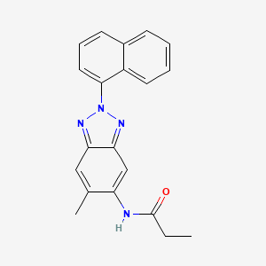 molecular formula C20H18N4O B5880550 N-[6-methyl-2-(1-naphthyl)-2H-1,2,3-benzotriazol-5-yl]propanamide 