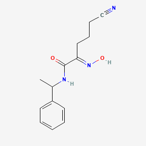 5-cyano-2-(hydroxyimino)-N-(1-phenylethyl)pentanamide