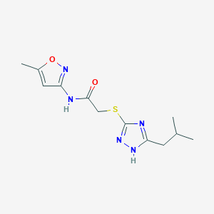 molecular formula C12H17N5O2S B5880601 2-[(5-isobutyl-4H-1,2,4-triazol-3-yl)thio]-N-(5-methyl-3-isoxazolyl)acetamide 