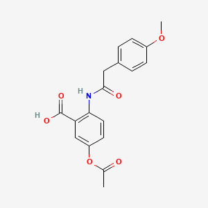 molecular formula C18H17NO6 B5880634 5-(acetyloxy)-2-{[(4-methoxyphenyl)acetyl]amino}benzoic acid 