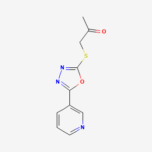 molecular formula C10H9N3O2S B5880641 1-{[5-(3-pyridinyl)-1,3,4-oxadiazol-2-yl]thio}acetone 