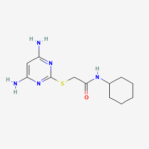 molecular formula C12H19N5OS B5880655 N-cyclohexyl-2-[(4,6-diamino-2-pyrimidinyl)thio]acetamide 