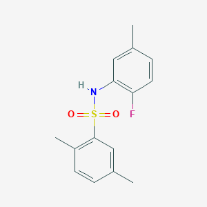 molecular formula C15H16FNO2S B5880699 N-(2-fluoro-5-methylphenyl)-2,5-dimethylbenzenesulfonamide 