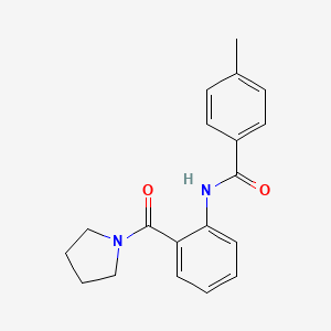 molecular formula C19H20N2O2 B5880727 4-methyl-N-[2-(1-pyrrolidinylcarbonyl)phenyl]benzamide 