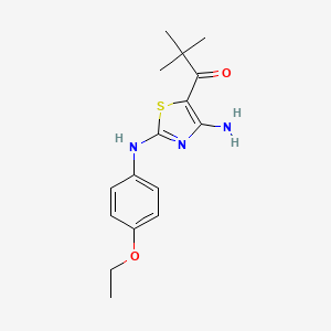 molecular formula C16H21N3O2S B5880745 1-{4-amino-2-[(4-ethoxyphenyl)amino]-1,3-thiazol-5-yl}-2,2-dimethyl-1-propanone 