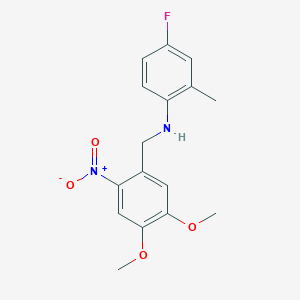 molecular formula C16H17FN2O4 B5880774 (4,5-dimethoxy-2-nitrobenzyl)(4-fluoro-2-methylphenyl)amine 