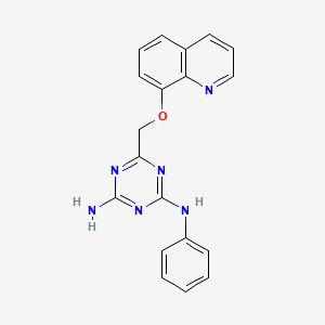 molecular formula C19H16N6O B5880816 N-phenyl-6-[(8-quinolinyloxy)methyl]-1,3,5-triazine-2,4-diamine 