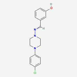 molecular formula C17H18ClN3O B5880831 3-({[4-(4-chlorophenyl)-1-piperazinyl]imino}methyl)phenol 