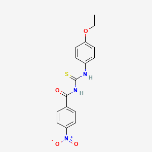 molecular formula C16H15N3O4S B5880860 N-{[(4-ethoxyphenyl)amino]carbonothioyl}-4-nitrobenzamide 