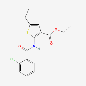 molecular formula C16H16ClNO3S B5880864 ethyl 2-[(2-chlorobenzoyl)amino]-5-ethyl-3-thiophenecarboxylate 