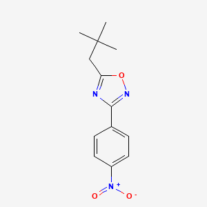 molecular formula C13H15N3O3 B5880929 5-(2,2-dimethylpropyl)-3-(4-nitrophenyl)-1,2,4-oxadiazole 