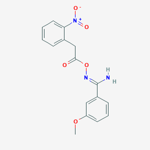 molecular formula C16H15N3O5 B5880938 3-methoxy-N'-{[(2-nitrophenyl)acetyl]oxy}benzenecarboximidamide 