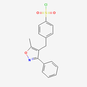 molecular formula C17H14ClNO3S B588096 3-Phenyl-4-(4-chlorosulfonylbenzyl)-5-methylisoxazole CAS No. 1391051-82-3