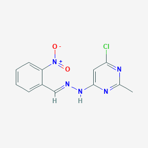 molecular formula C12H10ClN5O2 B5880980 2-nitrobenzaldehyde (6-chloro-2-methyl-4-pyrimidinyl)hydrazone 