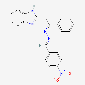 molecular formula C22H17N5O2 B5881008 4-nitrobenzaldehyde [2-(1H-benzimidazol-2-yl)-1-phenylethylidene]hydrazone 