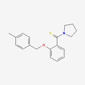 molecular formula C19H21NOS B5881049 1-({2-[(4-methylbenzyl)oxy]phenyl}carbonothioyl)pyrrolidine 