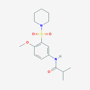 N-[4-methoxy-3-(1-piperidinylsulfonyl)phenyl]-2-methylpropanamide