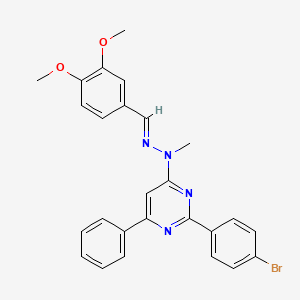 3,4-dimethoxybenzaldehyde [2-(4-bromophenyl)-6-phenyl-4-pyrimidinyl](methyl)hydrazone