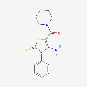 molecular formula C15H17N3OS2 B5881104 4-amino-3-phenyl-5-(1-piperidinylcarbonyl)-1,3-thiazole-2(3H)-thione CAS No. 57036-89-2