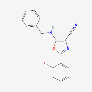 molecular formula C17H12FN3O B5881119 5-(benzylamino)-2-(2-fluorophenyl)-1,3-oxazole-4-carbonitrile 