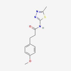molecular formula C13H15N3O2S B5881140 3-(4-methoxyphenyl)-N-(5-methyl-1,3,4-thiadiazol-2-yl)propanamide 