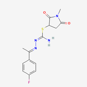 1-methyl-2,5-dioxo-3-pyrrolidinyl 2-[1-(4-fluorophenyl)ethylidene]hydrazinecarbimidothioate