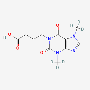 molecular formula C11H14N4O4 B588122 1-(3-羧基丙基)-3,7-二甲基黄嘌呤-d6 CAS No. 1246816-64-7