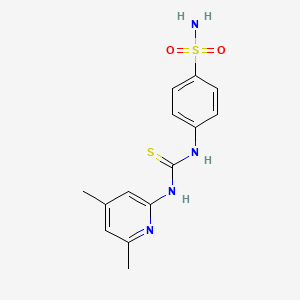 molecular formula C14H16N4O2S2 B5881228 4-({[(4,6-dimethyl-2-pyridinyl)amino]carbonothioyl}amino)benzenesulfonamide 