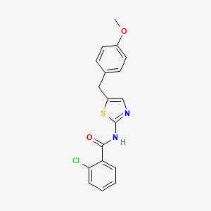 molecular formula C18H15ClN2O2S B5881238 2-chloro-N-[5-(4-methoxybenzyl)-1,3-thiazol-2-yl]benzamide CAS No. 5623-65-4