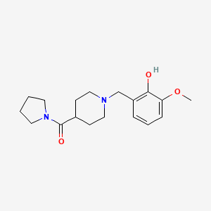 molecular formula C18H26N2O3 B5881264 2-methoxy-6-{[4-(1-pyrrolidinylcarbonyl)-1-piperidinyl]methyl}phenol 