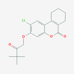 molecular formula C19H21ClO4 B5881269 2-chloro-3-(3,3-dimethyl-2-oxobutoxy)-7,8,9,10-tetrahydro-6H-benzo[c]chromen-6-one 