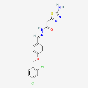 molecular formula C18H15Cl2N5O2S B5881277 2-(5-amino-1,3,4-thiadiazol-2-yl)-N'-{4-[(2,4-dichlorobenzyl)oxy]benzylidene}acetohydrazide 