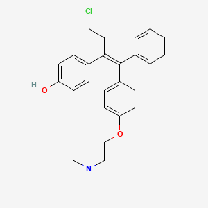 molecular formula C26H28ClNO2 B588132 4-[(1Z)-4-Chloro-1-{4-[2-(dimethylamino)ethoxy]phenyl}-1-phenylbut-1-en-2-yl]phenol CAS No. 352233-94-4