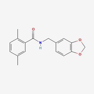 molecular formula C17H17NO3 B5881336 N-(1,3-benzodioxol-5-ylmethyl)-2,5-dimethylbenzamide 