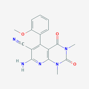 7-amino-5-(2-methoxyphenyl)-1,3-dimethyl-2,4-dioxo-1,2,3,4-tetrahydropyrido[2,3-d]pyrimidine-6-carbonitrile