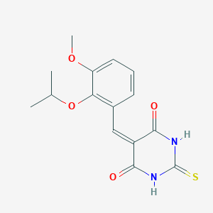 molecular formula C15H16N2O4S B5881387 5-(2-isopropoxy-3-methoxybenzylidene)-2-thioxodihydro-4,6(1H,5H)-pyrimidinedione 
