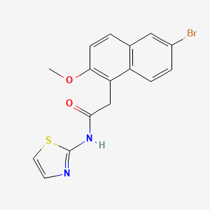molecular formula C16H13BrN2O2S B5881389 2-(6-bromo-2-methoxy-1-naphthyl)-N-1,3-thiazol-2-ylacetamide 