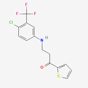 molecular formula C14H11ClF3NOS B5881391 3-{[4-chloro-3-(trifluoromethyl)phenyl]amino}-1-(2-thienyl)-1-propanone 