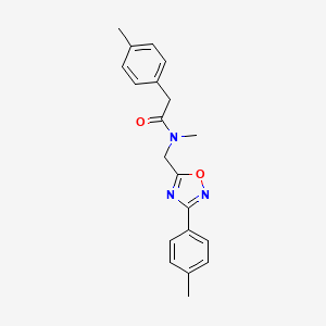 molecular formula C20H21N3O2 B5881429 N-methyl-2-(4-methylphenyl)-N-{[3-(4-methylphenyl)-1,2,4-oxadiazol-5-yl]methyl}acetamide 