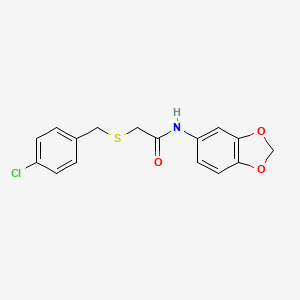 N-1,3-benzodioxol-5-yl-2-[(4-chlorobenzyl)thio]acetamide