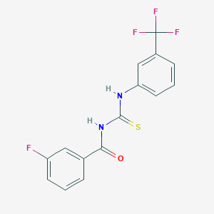 molecular formula C15H10F4N2OS B5881462 3-fluoro-N-({[3-(trifluoromethyl)phenyl]amino}carbonothioyl)benzamide 