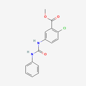 molecular formula C15H13ClN2O3 B5881496 methyl 5-[(anilinocarbonyl)amino]-2-chlorobenzoate 