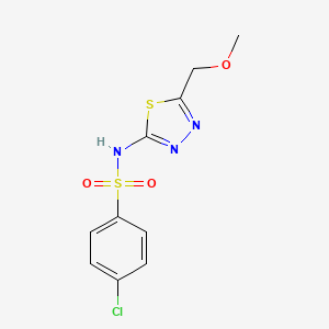 molecular formula C10H10ClN3O3S2 B5881500 4-chloro-N-[5-(methoxymethyl)-1,3,4-thiadiazol-2-yl]benzenesulfonamide 